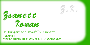 zsanett koman business card